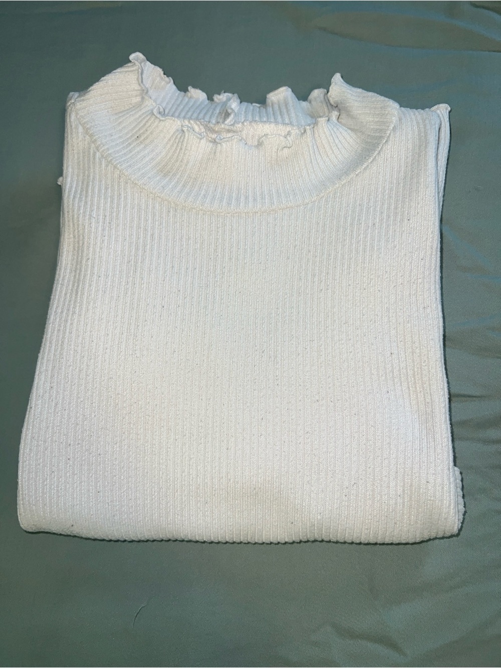 American Eagle Outfitters White Ribbed Mock Neck top